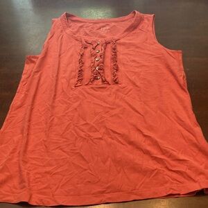 J. Jill Coral Tank Top with Ruffle Detail